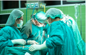 Doctors performing surgery.