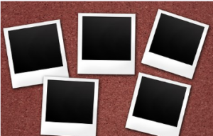 Five blank Kodak photographs .