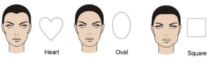 Heart, Oval and Square face shapes.