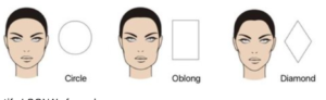 Circle, Oblong and Diamond face shapes.
