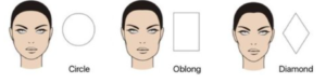 Circle, Oblong and Diamond face shapes.