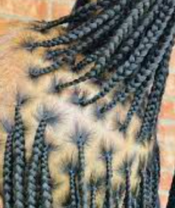 Black knotless braids on thin hair.