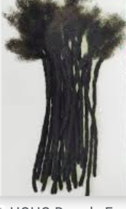 A bunch of 12-inch black dread/loc extensions.